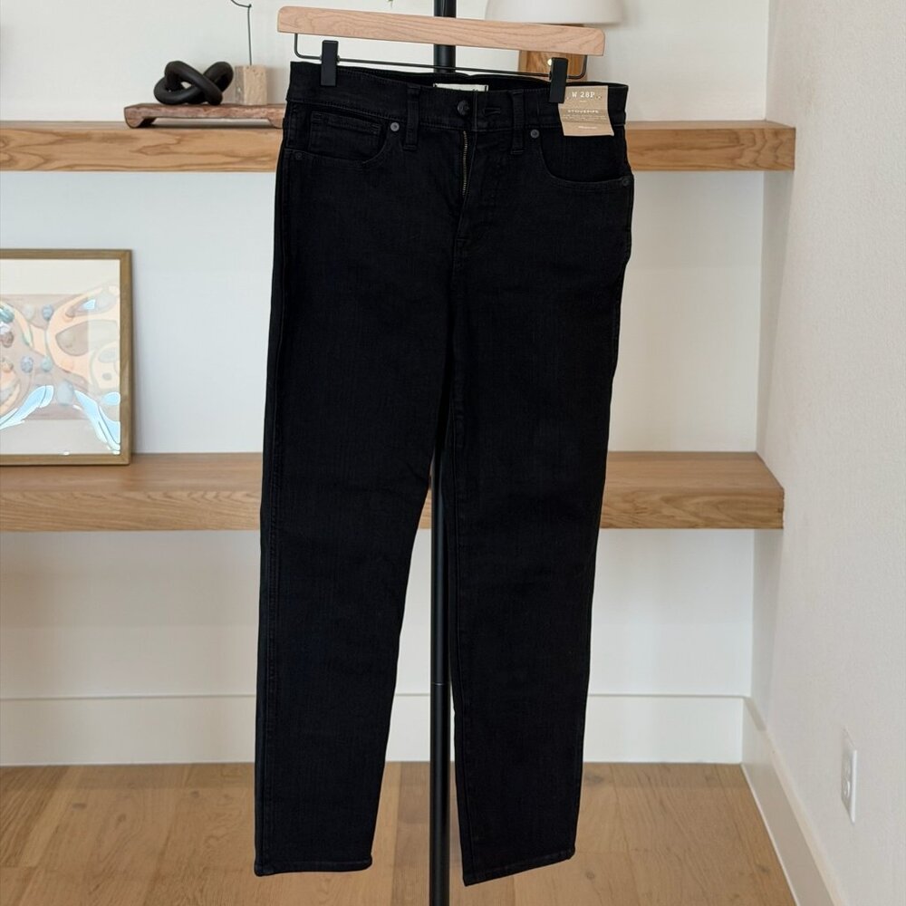 NWT Madewell Stovepipe Jeans Black Rinse Wash 28P